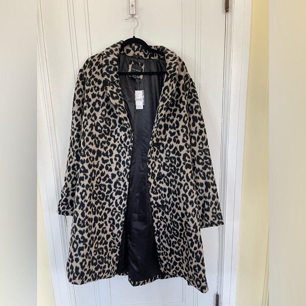 Lane Bryant size 24 leopard coat NWT